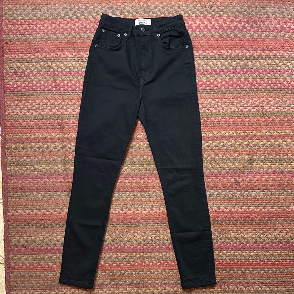 REFORMATION JEANS BLACK HIGH RISE SKINNY STRETCH SMART ASS